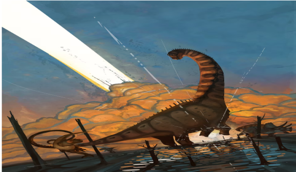 Ilustrasi dinosaur terakhir di selatan Amerika Utara, menampilkan Alamosaurus sanjuanensis iaitu spesies pemakan tumbuhan gergasi/REUTERS
